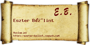 Eszter Bálint névjegykártya