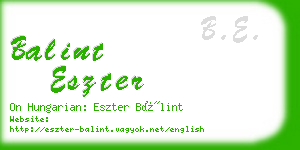 balint eszter business card